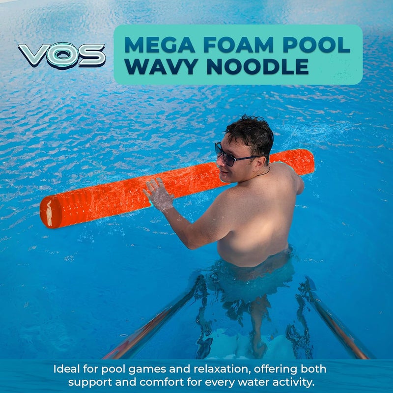 Vos Mega Foam Pool Wavy Noodle, Premium & Big, Super Soft Pool Noodle for Swimming and Floating, Pool Floats, Lake Floats - 1 Pack - Image 1